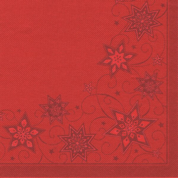PAPSTAR Weihnachts-Motivservietten "Just Stars", rot