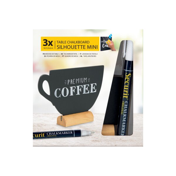 SECURIT Tableau Craie CUP-3 FBT-CUP-3 noir 9x13.5x2cm