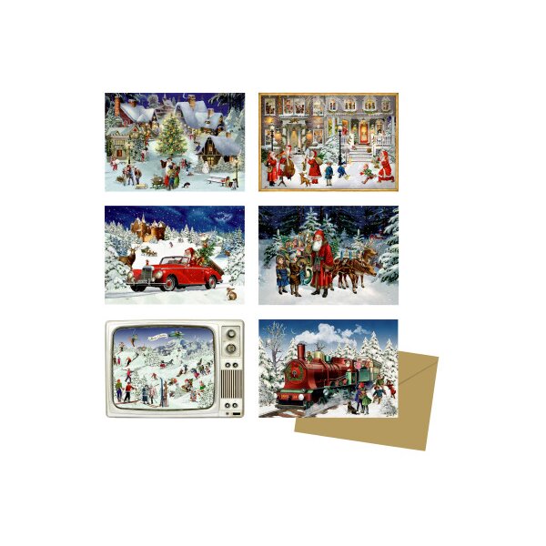 COPPENRATH Adventskalender 8.5x6cm 72030 Nostalgische Adventszeit ass.