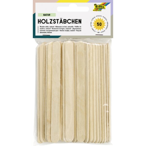 folia B&acirc;tonnets en bois Nature, longueur : 114 mm, naturel