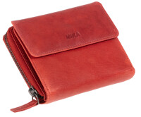 MIKA Damengeldbörse, aus Leder, Farbe: rot