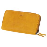 MIKA Portefeuille pour dames, en cuir, couleur : gris-brun