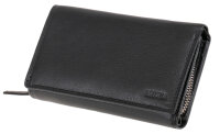 MIKA Damengeldbörse, aus Leder, Farbe: schwarz
