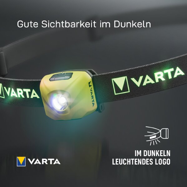 VARTA Lampe frontale Outdoor Sports Ultralight H30R, jaune
