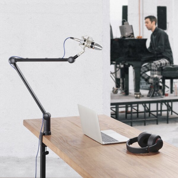 LogiLink Bras de microphone professionnel, noir