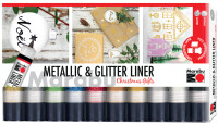 Marabu Metallic- & Glitter-Liner Set "Christmas...