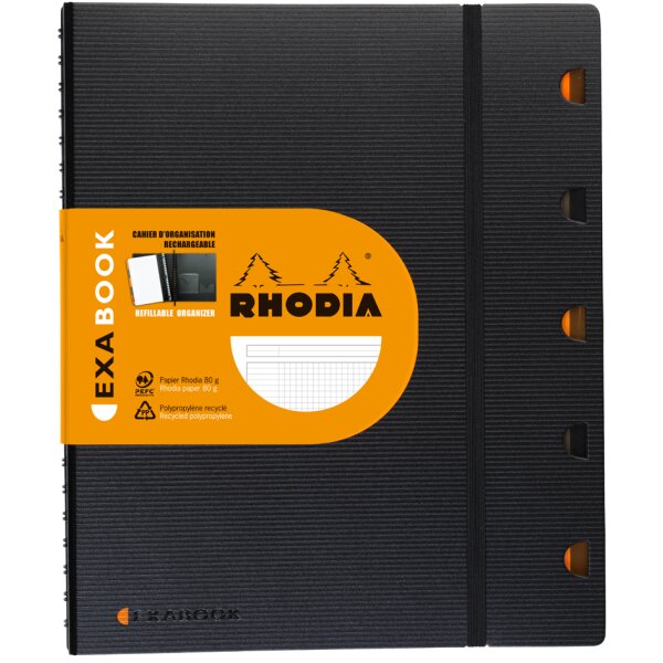 RHODIA Collegeblock EXABOOK, A4+, kariert, schwarz