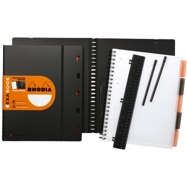 RHODIA Collegeblock EXABOOK, A4+, kariert, schwarz