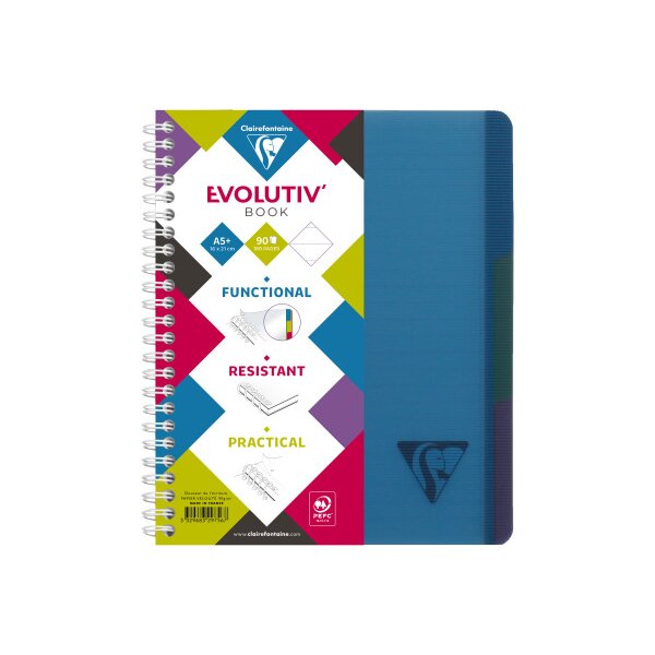 CLAIREFONTAINE LINICOLOR Heft A5+ 329756 L8+MC 90 Blatt