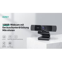 AUKEY Stream Webcam 1080P Dual Mic PC-LM1E black, USB 2.0