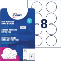 AVERY Zweckform Laser-Namens-Etiketten, 65 mm, rund, weiss