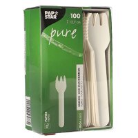 PAPSTAR Papier-Kuchengabeln "pure", Länge:...