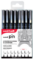 uni-ball Fineliner PIN ASP010, 8er Set