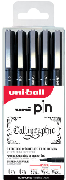 uni-ball Feutre technique PIN ASP012, set de 5