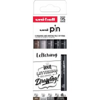uni-ball Feutre technique PIN PF Lettering, set de 5