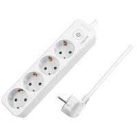 LogiLink Steckdosenleiste, 4-fach, mit Schalter, weiss