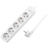 LogiLink Steckdosenleiste, 5-fach, mit Schalter, weiss