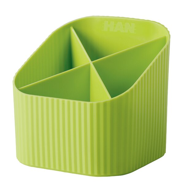 HAN Multik&ouml;cher Re-X-LOOP, &Ouml;ko-Kunststoff, 4 F&auml;cher, lemon