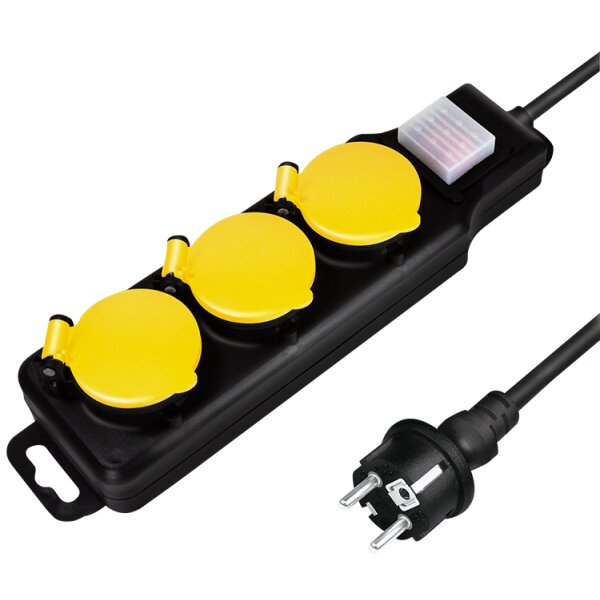 LogiLink Outdoor-Steckdosenleiste, 5-fach, schwarz, IP44