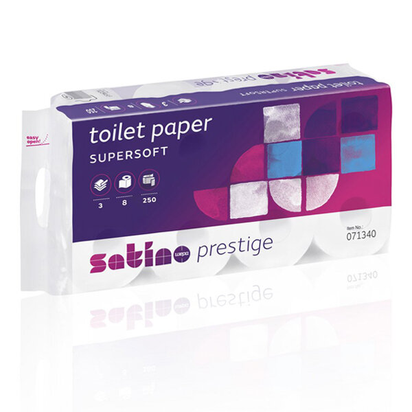 Satino Prestige Toilettenpapier supersoft 3-lagig hochweiss - 1 Palette (1728 Rollen)