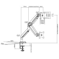 DIGITUS Support universel pour écran, fixation par...