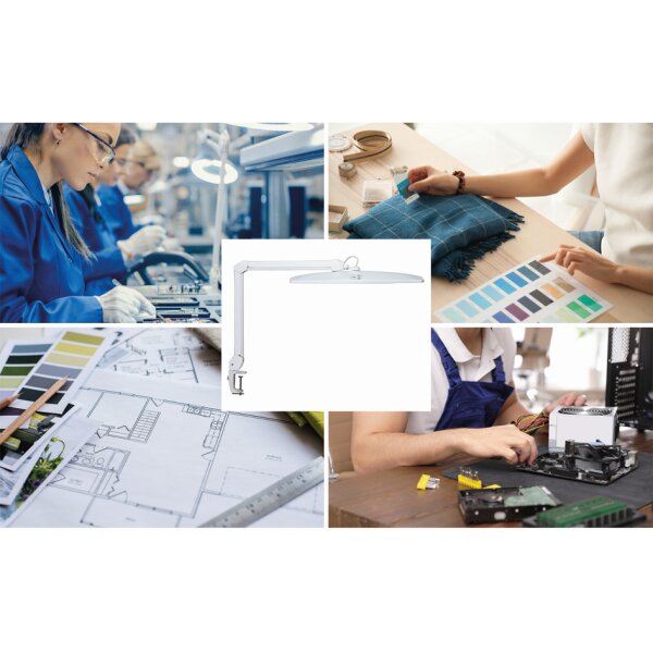 MAUL LED-Arbeitsplatzleuchte MAULexplore, dimmbar, weiss