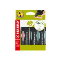 STABILO Textmarker GREEN BOSS 2-5mm 6070/4-2 pastell 4...