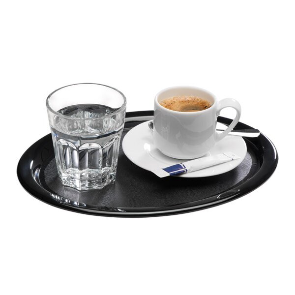 APS Serviertablett KAFFEEHAUS, oval, Melamin schwarz
