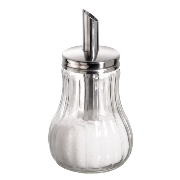 APS Sucrier, avec tube doseur, acier inoxydable/verre
