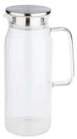 APS Glaskaraffe mit Deckel, 1,5 Liter, Glas Edelstahl