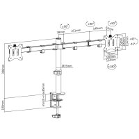 DIGITUS Support double écran universel, fixation...
