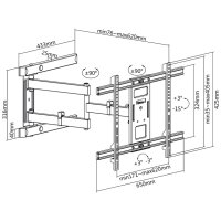 LogiLink Support mural pour TV Full Motion, pour 93,98 cm