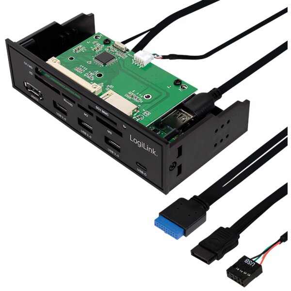 LogiLink Kartenleser Intern USB 2.0 - 54-in-1 Für 3,5 Zoll Frontpanel