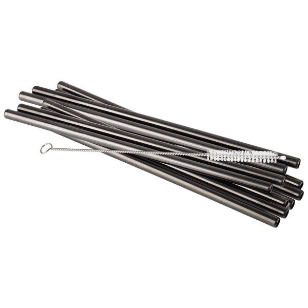 APS Paille en acier inoxydable, longueur : 215 mm, noir