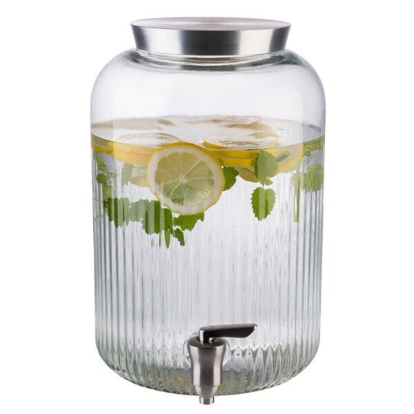 APS Getr&auml;nkespender, 7 Liter, Glas Edelstahl