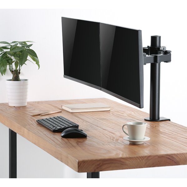 LogiLink Doppel-Monitorhalterung, Arml&auml;nge: 380 mm, schwarz