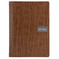 Securit Protège-menus RUGA, A5, en cuir, marron