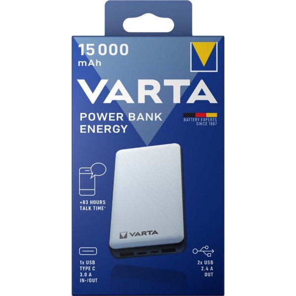 VARTA Powerbank "Energy", 10.000 mAh, weiss