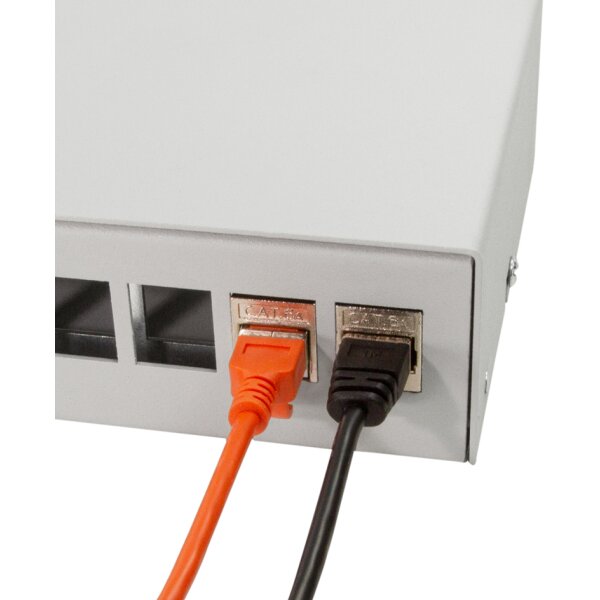 LogiLink Boîtier point de consolidation, 4 ports, gris clair