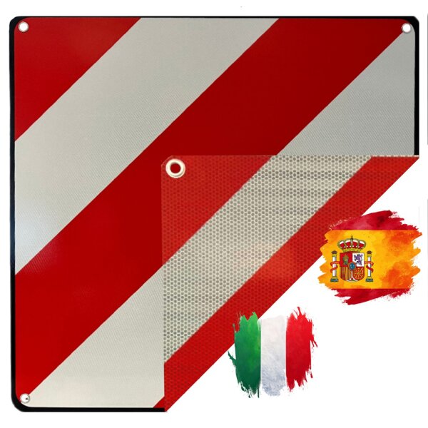 IWH Panneau de signalisation 2en1, 500 x 500 mm, blanc/rouge