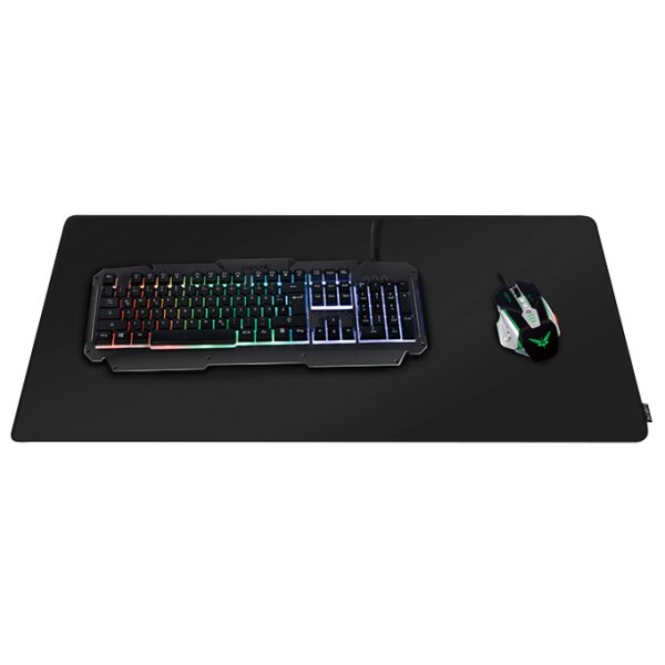 LogiLink Gaming Maus Pad, vernähte Kanten, Grösse XL, schwarz