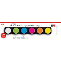 Marabu Acrylfarben-Set "NEON", 6 x 3,5 ml