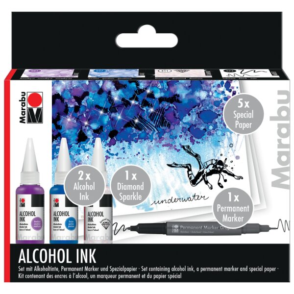 Marabu Set dencre permanente Alcohol Ink UNDERWATER