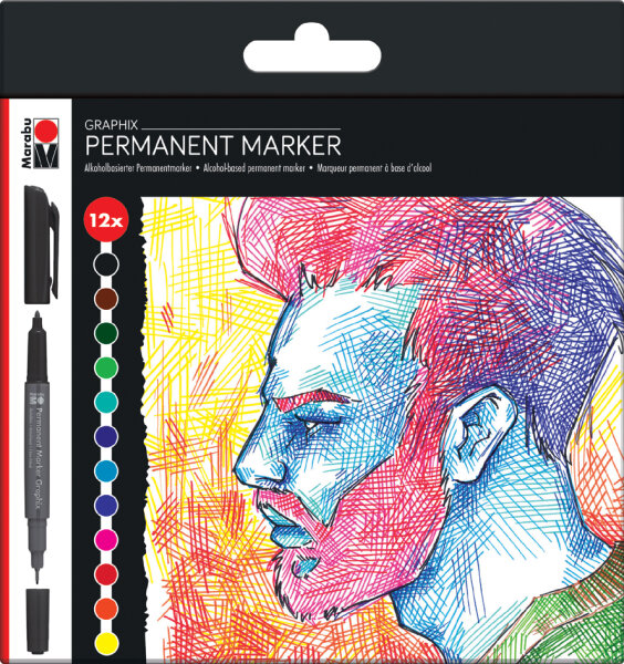 Marabu Permanent-Marker Graphix "SIGNIFICANT", 12er Etui