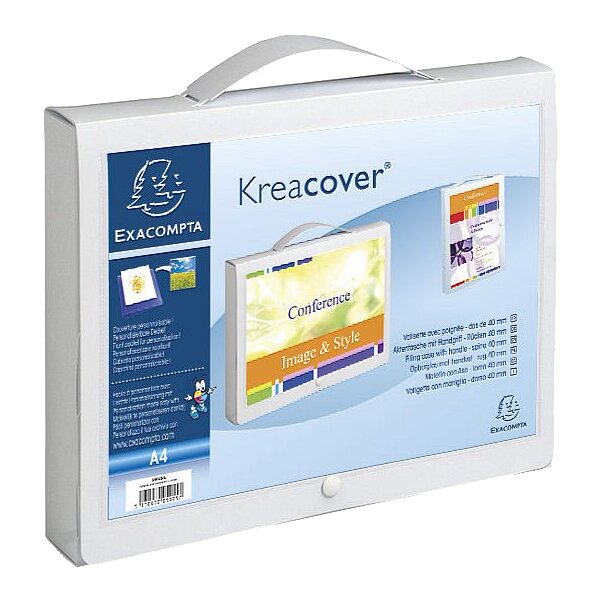 EXACOMPTA Boîte valisette avec poignée Kreacover, A4, PP