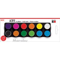 Marabu Set de peinture acrylique BASIC, 12 x 3,5 ml