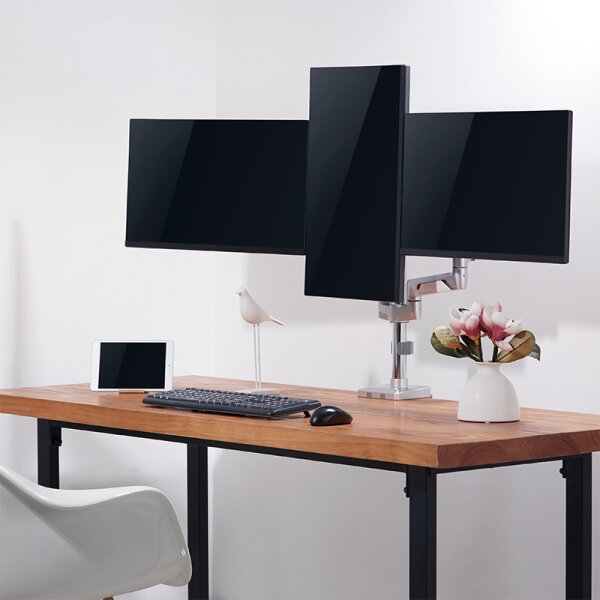 LogiLink Dreifach-Monitorarm, Arml&auml;nge: 748 mm, silber
