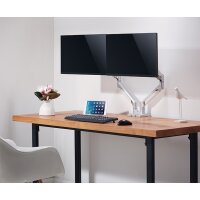LogiLink Doppel-Monitorarm, Armlänge: 506 mm, silber