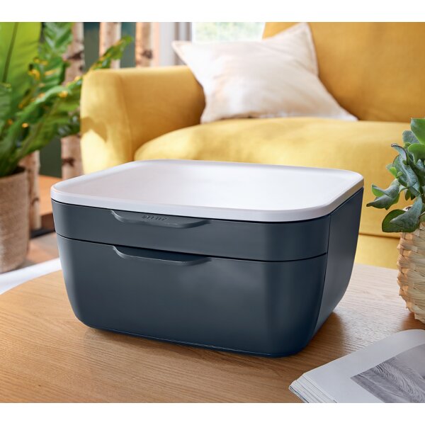 LEITZ Schubladenbox Cosy, 2 Schübe, grau hellgrau