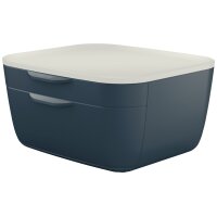 LEITZ Bloc de classement Cosy, 2 tiroirs, bleu/gris clair